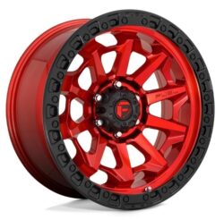 FUEL | D695 COVERT | 18X9 6X135 1MM OFFSET | CANDY RED/BLACK BEAD RING
