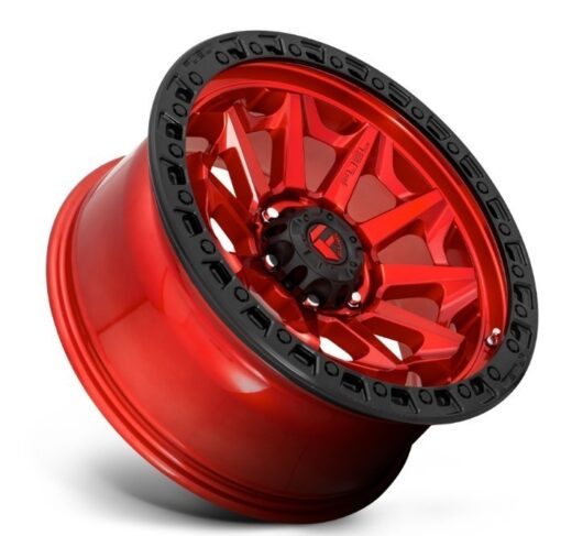 FUEL | D695 COVERT | 18X9 6X135 1MM OFFSET | CANDY RED/BLACK BEAD RING - Image 2