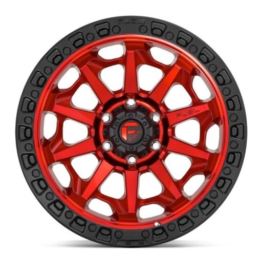 FUEL | D695 COVERT | 18X9 6X135 1MM OFFSET | CANDY RED/BLACK BEAD RING - Image 3