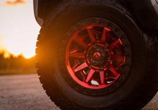 FUEL | D695 COVERT | 18X9 6X135 1MM OFFSET | CANDY RED/BLACK BEAD RING - Image 4