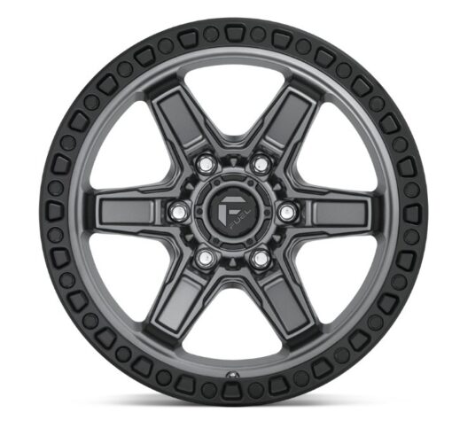 FUEL | D698 KICKER | 17X9 6X5.5 1MM OFFSET | MATTE GUN METAL/BLACK BEAD RING - Image 3