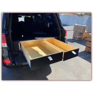 GOOSE GEAR | SIDE X SIDE DRAWER MODULE 50/50 W/ FITTED TOP PLATE BLACK | LC200/LX570 2008+