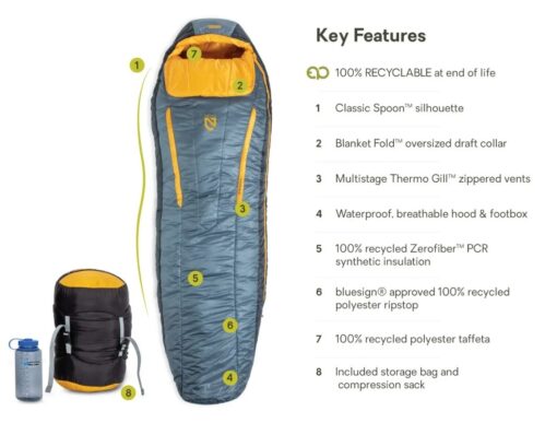 NEMO EQUIPMENT | FORTE ENDLESS PROMISE MEN'S SLEEPING BAG | 35°F/LONG | FORTRESS/MANGO - Image 6