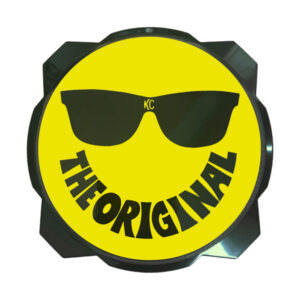 KC LIGHTS  | 6" PRO 6 GRAVITY LIGHT COVER  | SMILEY FACE YELLOW/BLACK KC LOGO