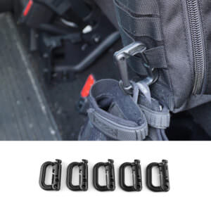 BUILTRIGHT | LOCKING TECH PANEL CARABINERS | 5 PC KIT - BLACK