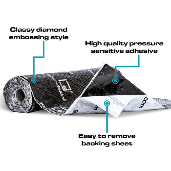 SOUNDSKINS GLOBAL | CLASSIC BULK 2 LAYERED 0.08" THICK SHEET BUTYL & FOIL | BLACK - Image 2